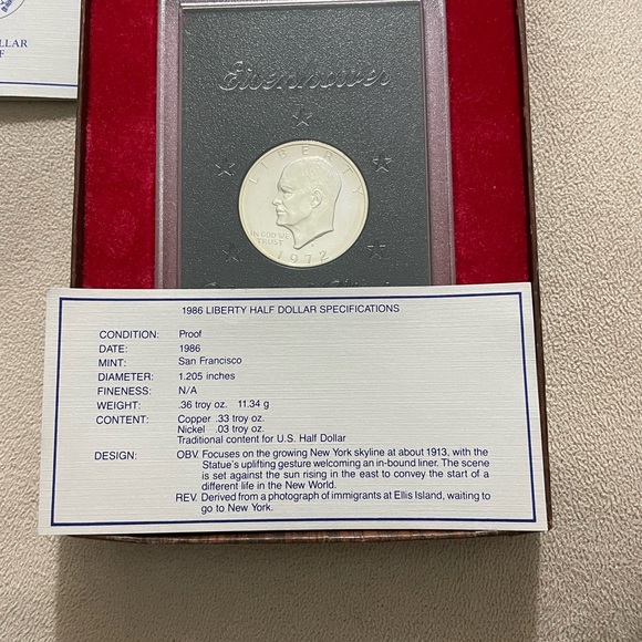 1972 Proof Eisenhower Silver Dollar With Government Package & Certificate - Picture 3 of 5